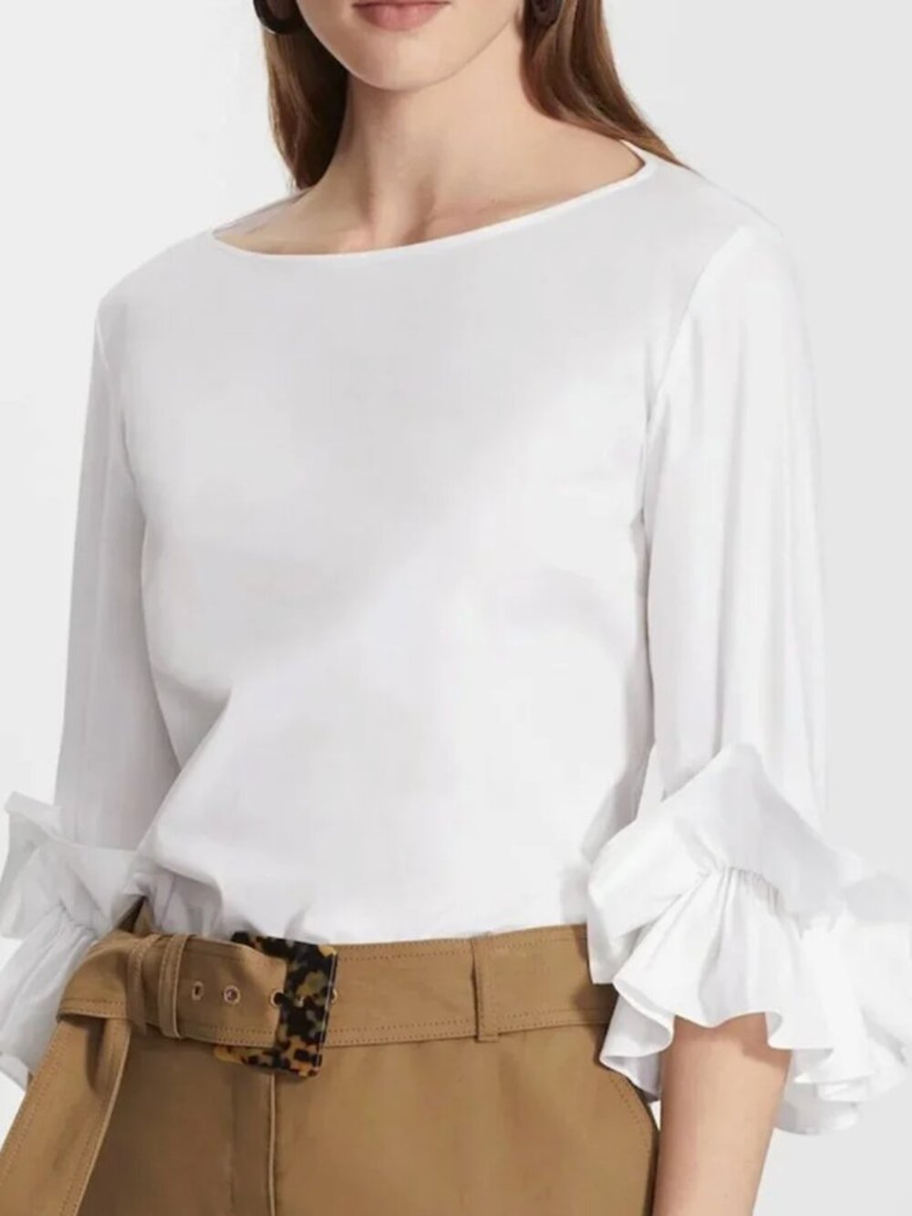 Lafayette 148 New York | Whitby Ruffle Sleeve Blouse in White
